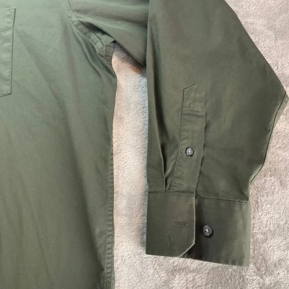Banana Republic Mens XL Olive Green Cotton Button Down Shirt Long Sleeve Pocket
